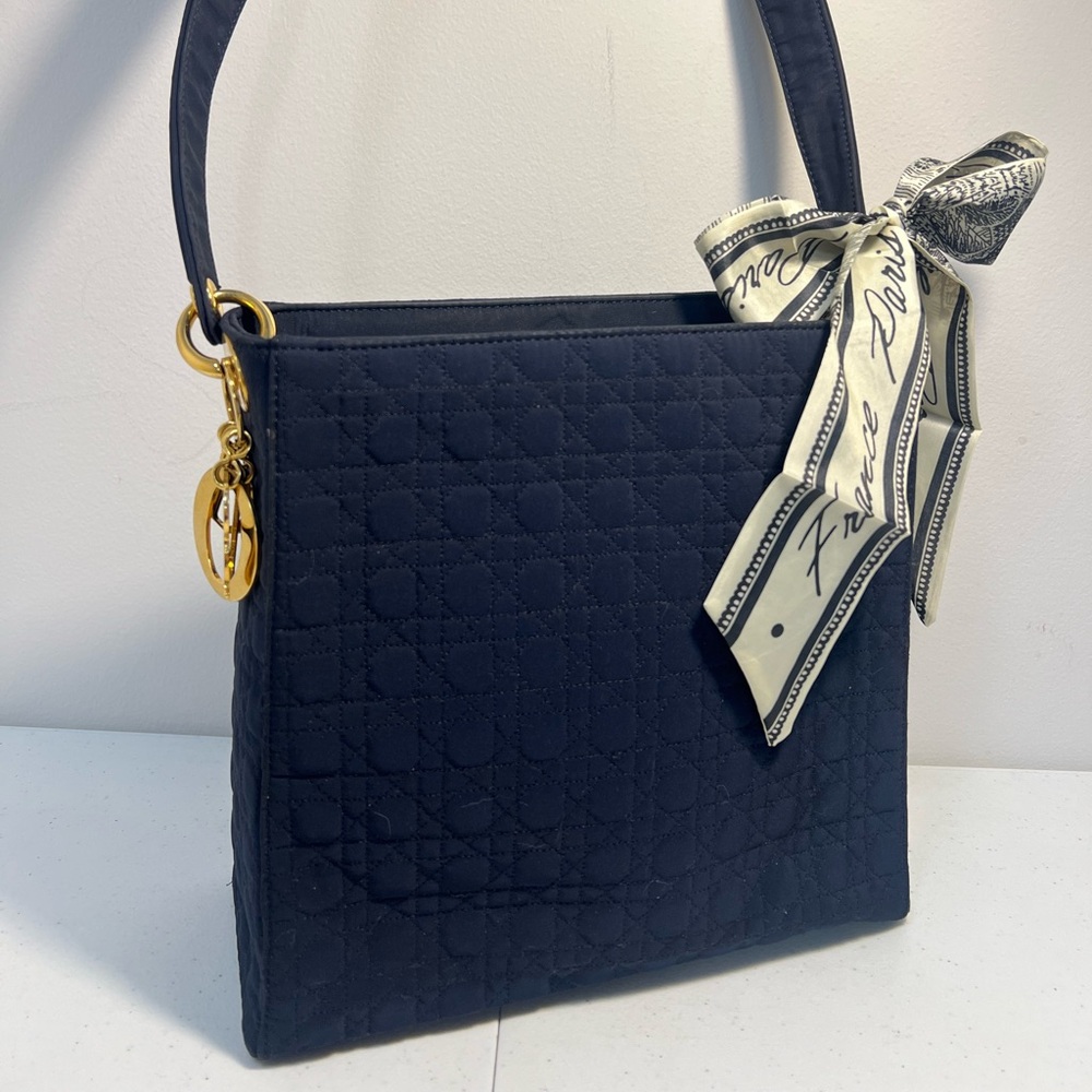 [Christian Dior] Cannage Lady Dior Charm Nylon Shoulderbag